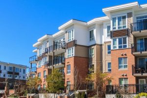 The exterior of an apartment building