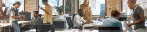An office filled with people