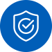 An icon of a shield with a check mark