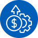 An icon with an upward pointing arrow, a dollar sign, and a gear